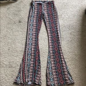 High Waisted Bell Bottom Printed Pant